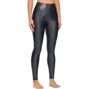 Houmous Women's Shiny Leggings with Unique Flash Sequins Full-Length Yoga Pants(